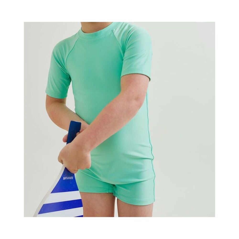 Minnow Rash Guard One-Piece, Green - Picture 2 of 3